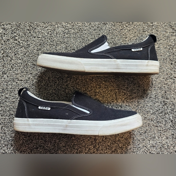 SOLD Taos Rubber Soul slip-on Canvas Black sneakers womens size 10 - Picture 3 of 12